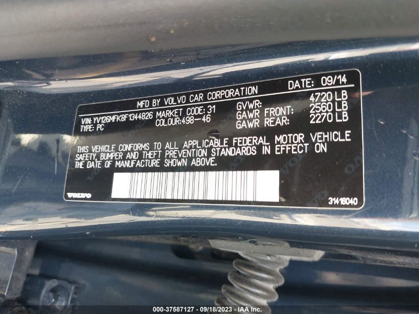 2015 VOLVO S60 T5 DRIVE-E PREMIER - YV126MFK8F1344826