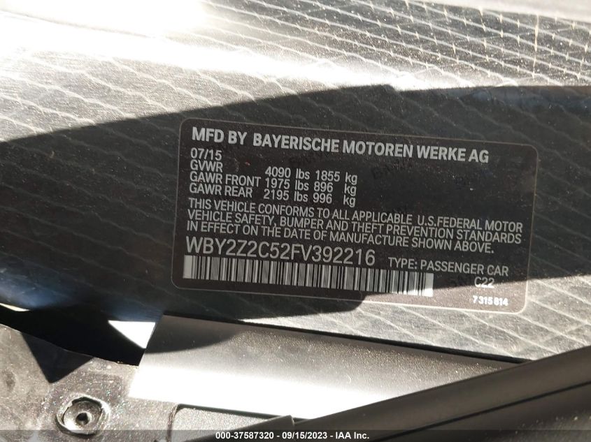 2015 BMW I8 - WBY2Z2C52FV392216