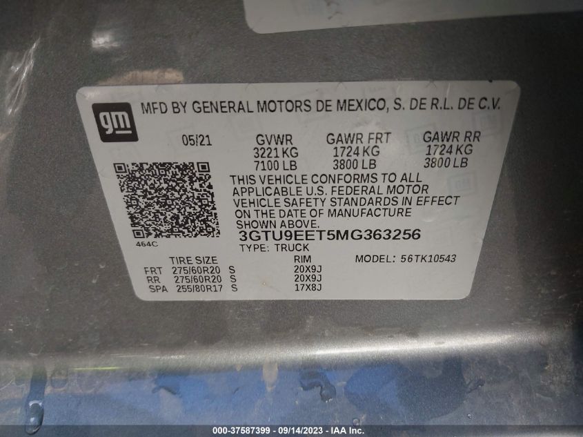 3GTU9EET5MG363256 GMC Sierra K15 9