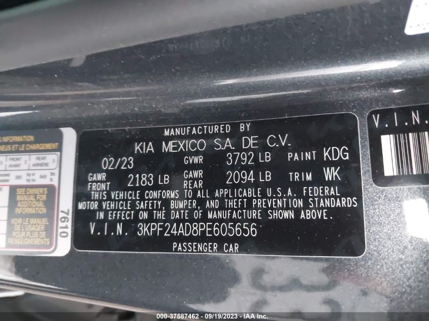 2023 KIA FORTE LX/LXS - 3KPF24AD8PE605656