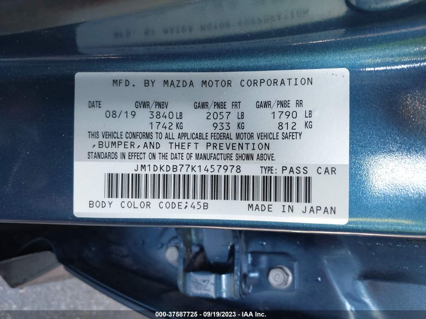 2019 MAZDA CX-3 SPORT - JM1DKDB77K1457978