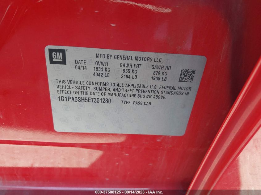 2014 CHEVROLET CRUZE LS - 1G1PA5SH5E7351280