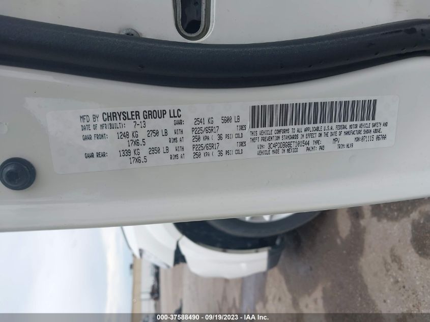 2014 DODGE JOURNEY SXT - 3C4PDDBG8ET101544