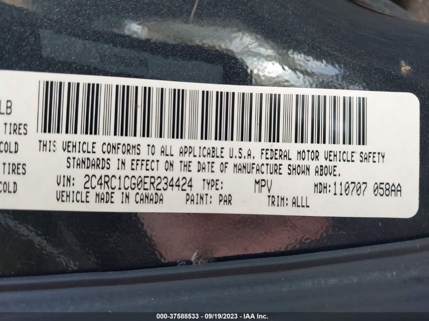 2014 CHRYSLER TOWN & COUNTRY TOURING L - 2C4RC1CG0ER234424