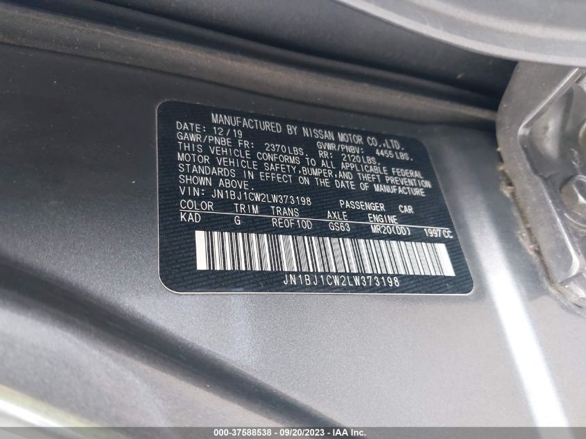 2020 NISSAN ROGUE SPORT S/SV/SL - JN1BJ1CW2LW373198