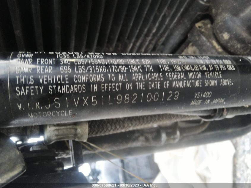 2008 SUZUKI VS1400 - JS1VX51L982100129