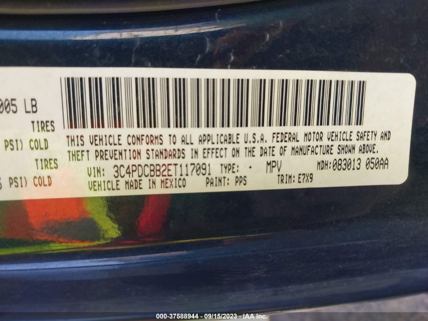 2014 DODGE JOURNEY SXT - 3C4PDCBB2ET117091