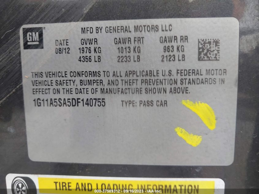 2013 CHEVROLET MALIBU LS - 1G11A5SA5DF140755