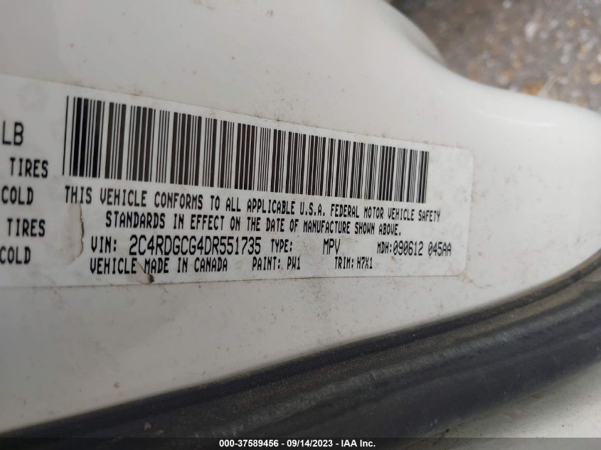2013 DODGE GRAND CARAVAN SXT - 2C4RDGCG4DR551735
