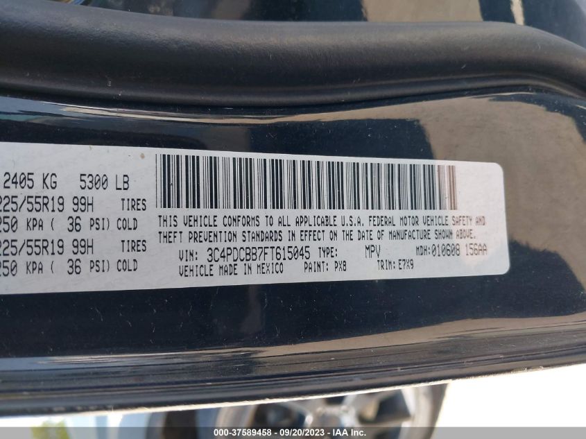2015 DODGE JOURNEY SXT - 3C4PDCBB7FT615045