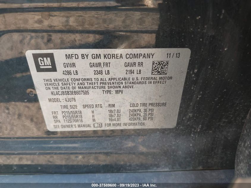 2014 BUICK ENCORE CONVENIENCE - KL4CJBSB3EB607505