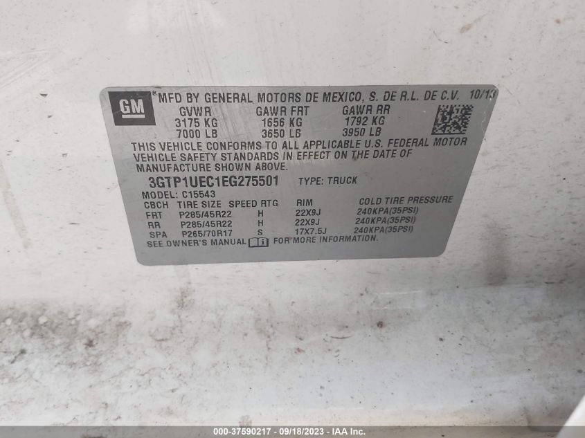 2014 GMC SIERRA 1500 SLE - 3GTP1UEC1EG275501