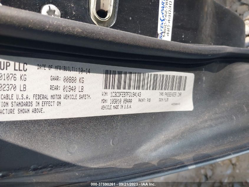 2015 DODGE DART GT - 1C3CDFEB7FD194143