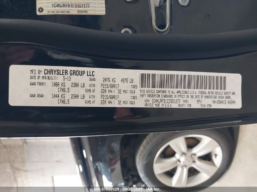 2014 JEEP PATRIOT LATITUDE - 1C4NJRFB1ED551277