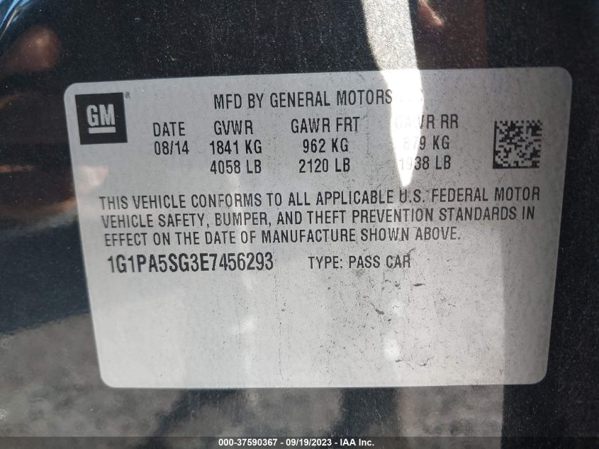 2014 CHEVROLET CRUZE LS - 1G1PA5SG3E7456293