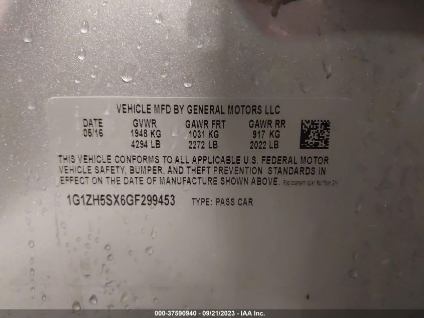 2016 CHEVROLET MALIBU PREMIER - 1G1ZH5SX6GF299453