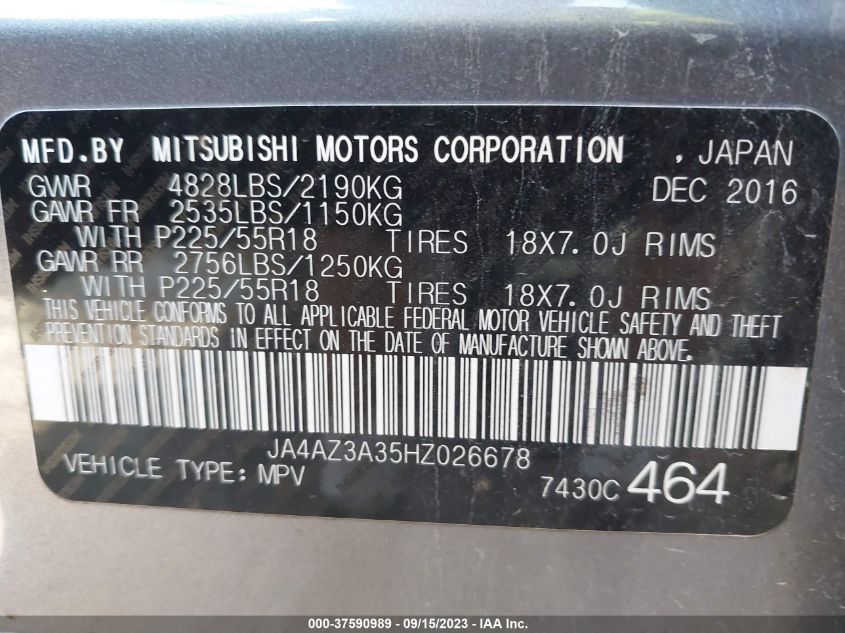 2017 MITSUBISHI OUTLANDER SE/SEL - JA4AZ3A35HZ026678