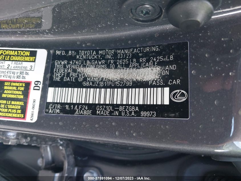 2023 LEXUS ES 350 F SPORT HANDLING - 58AJZ1B11PU152799