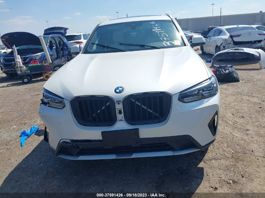 2022 BMW X3 SDRIVE30I - 5UX43DP02N9L27426