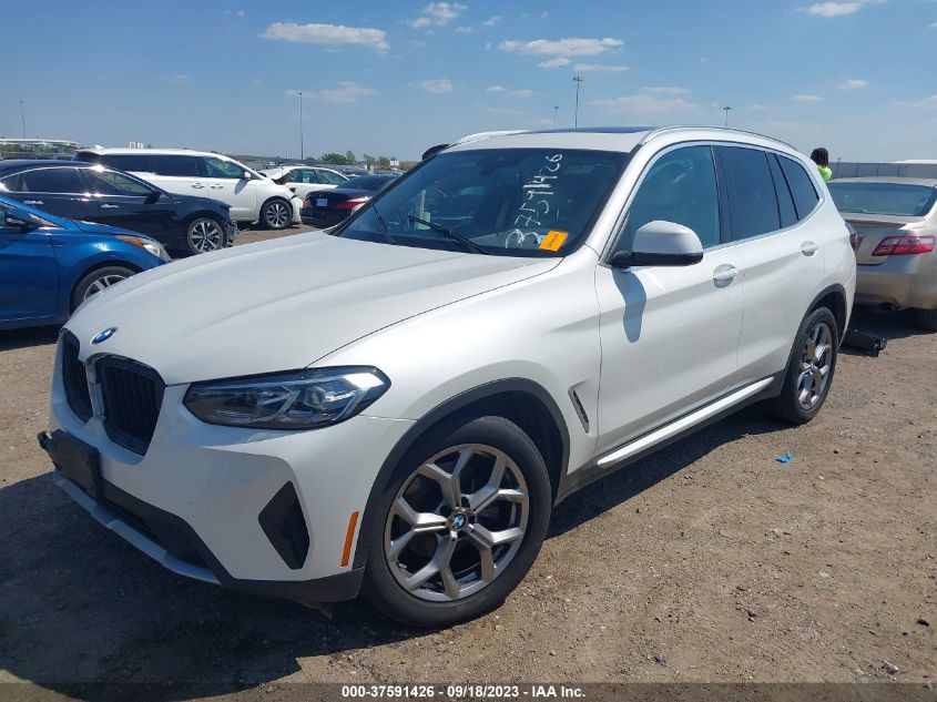 2022 BMW X3 SDRIVE30I - 5UX43DP02N9L27426