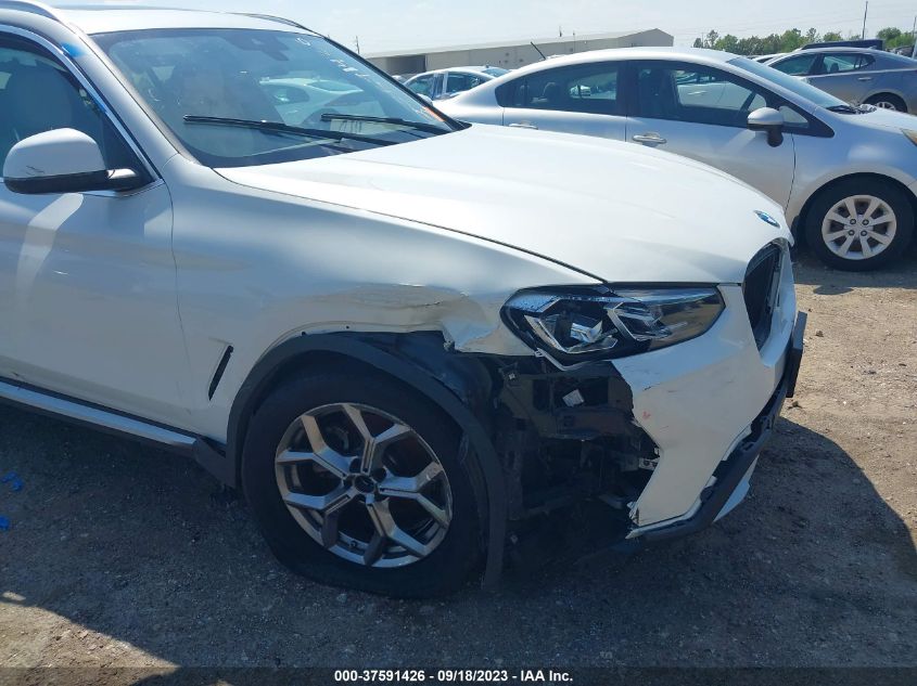 2022 BMW X3 SDRIVE30I - 5UX43DP02N9L27426