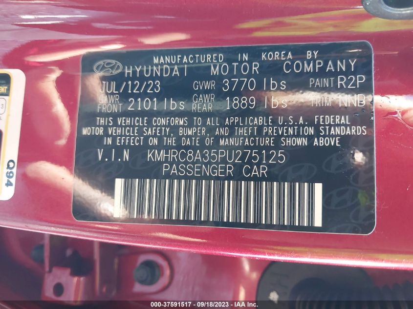 2023 HYUNDAI VENUE SEL - KMHRC8A35PU275125