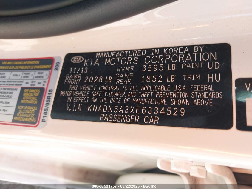 2014 KIA RIO EX - KNADN5A3XE6334529