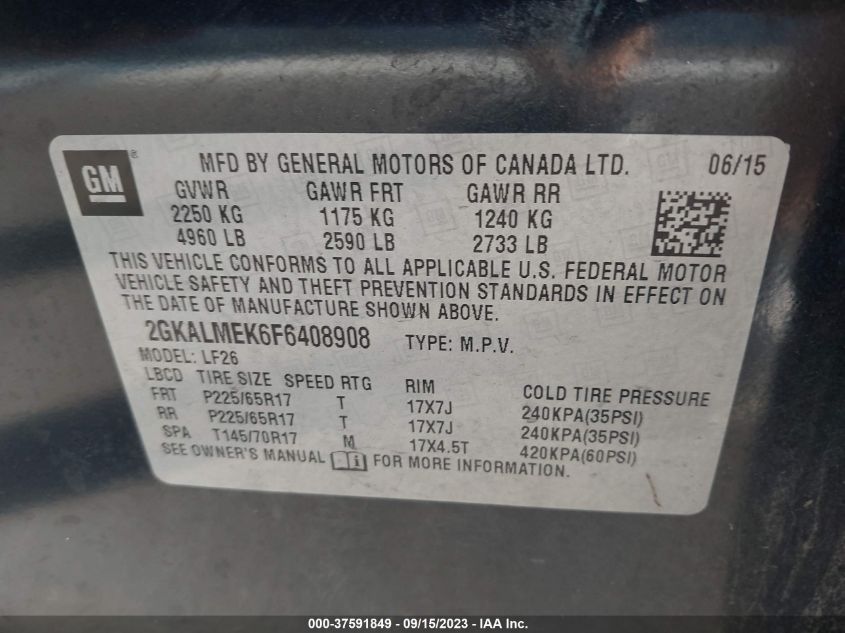2015 GMC TERRAIN SLE - 2GKALMEK6F6408908