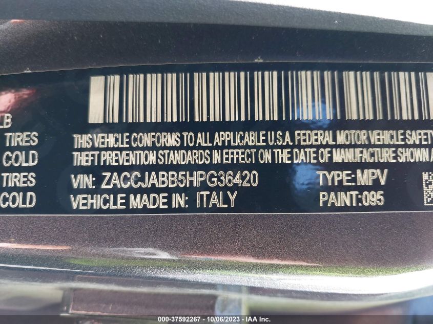 2017 JEEP RENEGADE LATITUDE - ZACCJABB5HPG36420