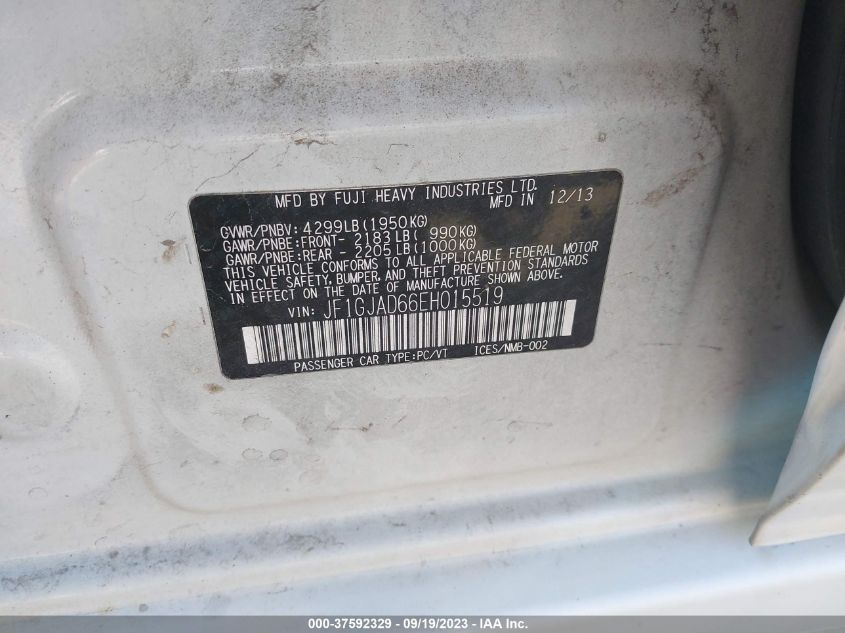 2014 SUBARU IMPREZA SEDAN PREMIUM - JF1GJAD66EH015519