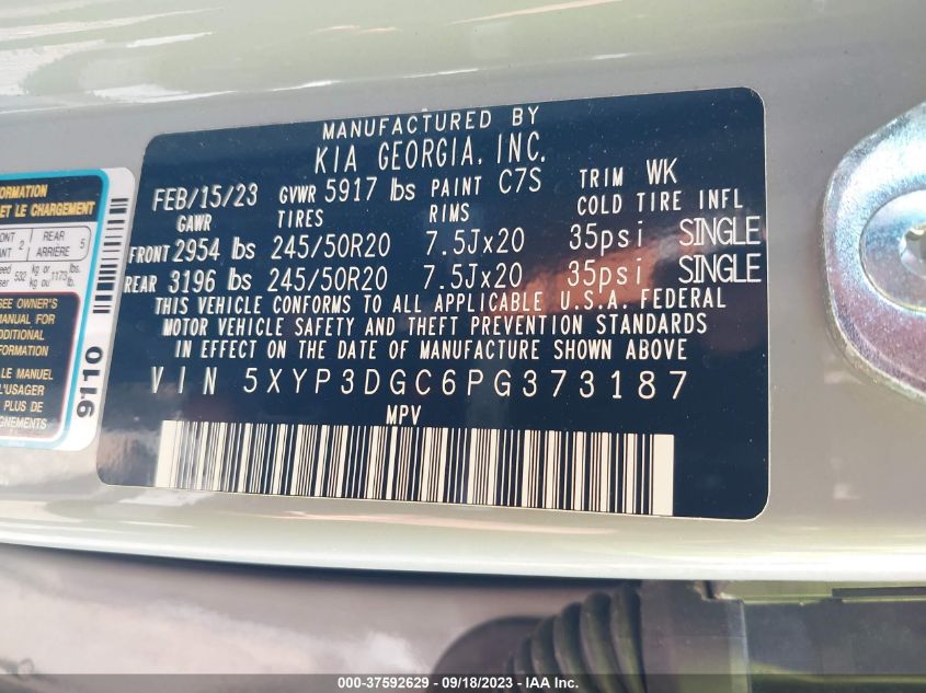 2023 KIA TELLURIDE EX X-LINE - 5XYP3DGC6PG373187