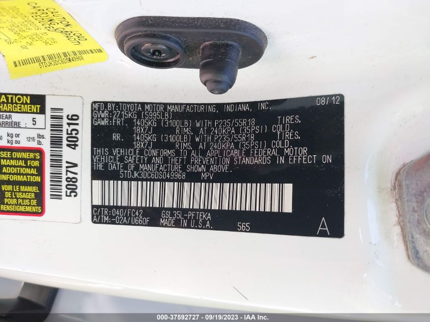 2013 TOYOTA SIENNA LE - 5TDJK3DC6D5009968