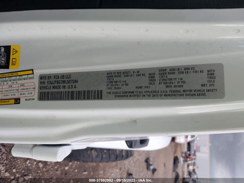 2021 JEEP GLADIATOR RUBICON - 1C6JJTBG7ML507244