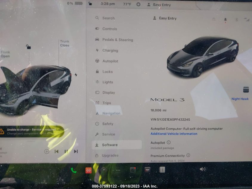 2023 TESLA MODEL 3 - 5YJ3E1EA5PF432245