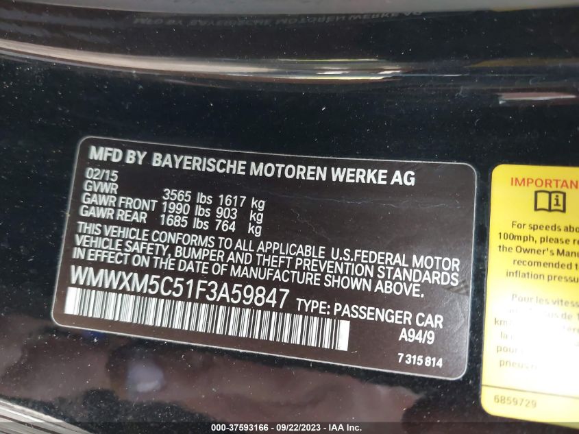 2015 MINI HARDTOP COOPER - WMWXM5C51F3A59847