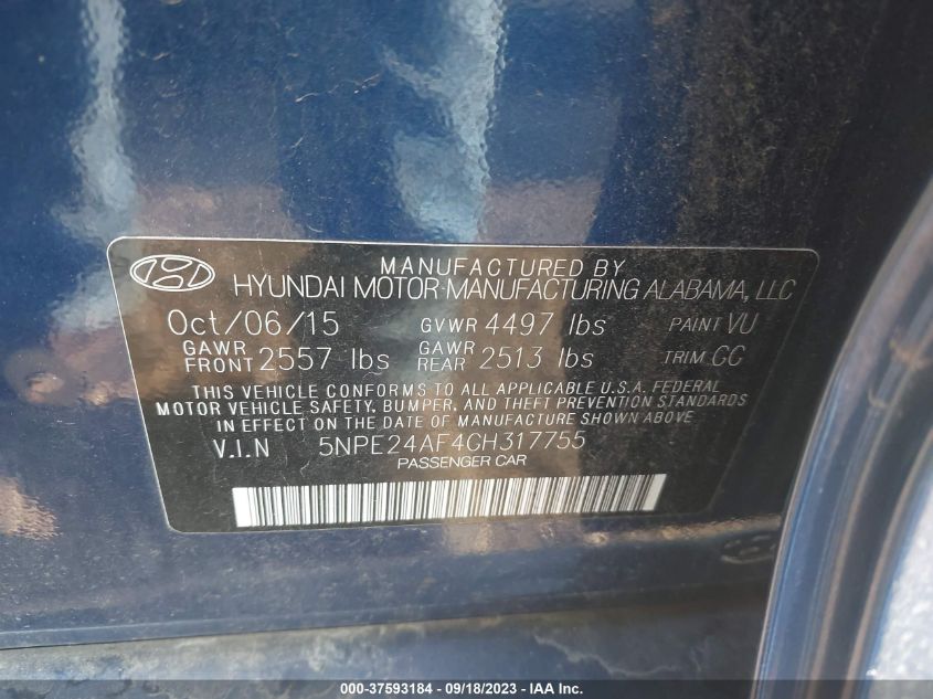 2016 HYUNDAI SONATA SE - 5NPE24AF4GH317755