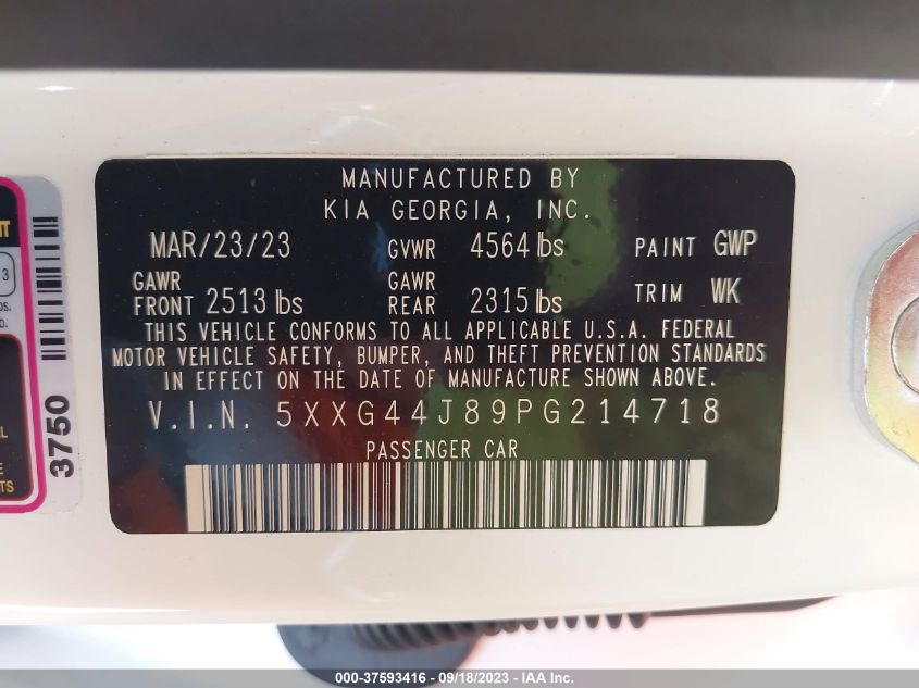 2023 KIA K5 GT - 5XXG44J89PG214718