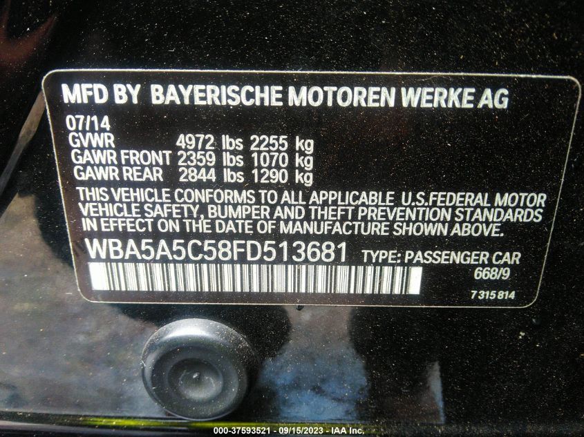 2015 BMW 528I - WBA5A5C58FD513681
