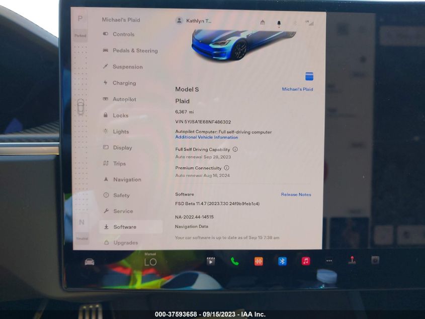 2022 TESLA MODEL S PLAID - 5YJSA1E68NF486302