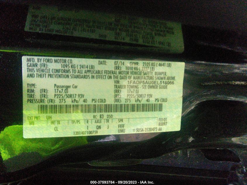 2014 FORD C-MAX HYBRID SE - 1FADP5AU0EL518066
