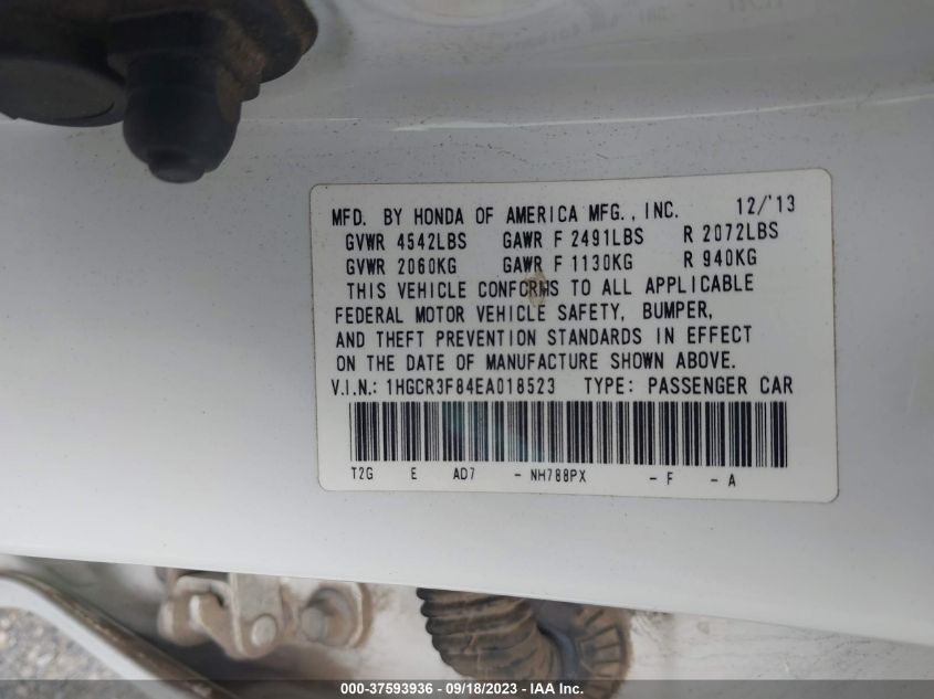 2014 HONDA ACCORD SEDAN EX-L - 1HGCR3F84EA018523