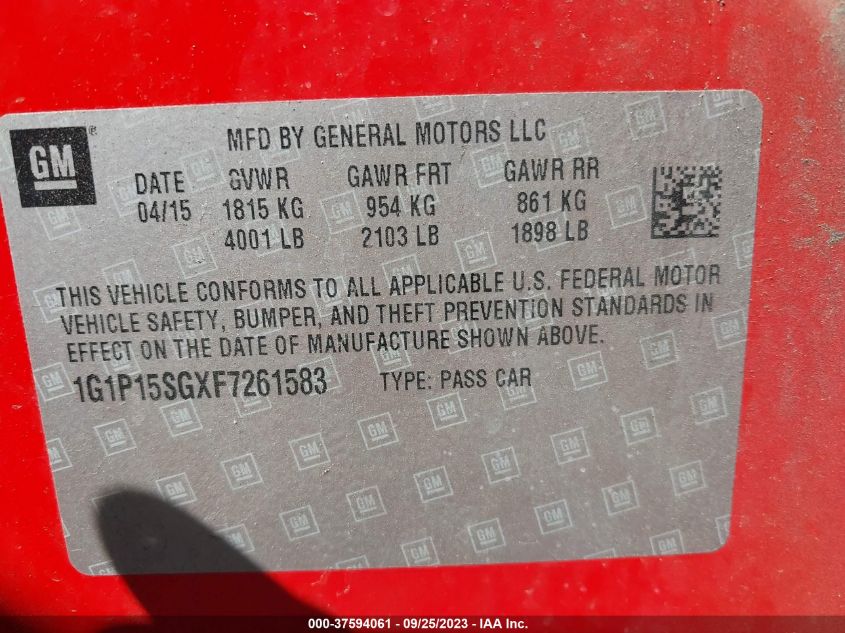 2015 CHEVROLET CRUZE L - 1G1P15SGXF7261583