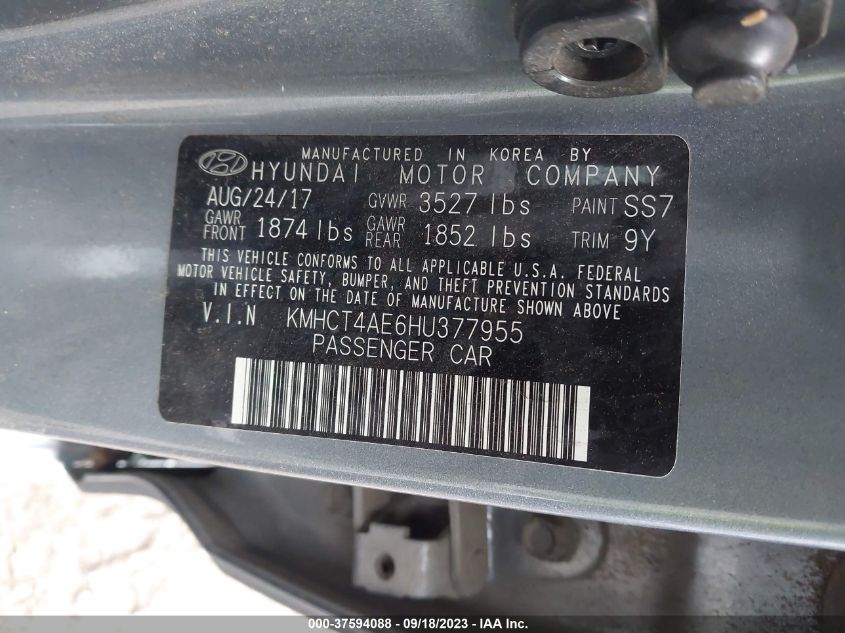 2017 HYUNDAI ACCENT - KNHCT4AE6HU377955