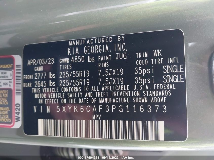 2023 KIA SPORTAGE X-LINE - 5XYK6CAF3PG116373