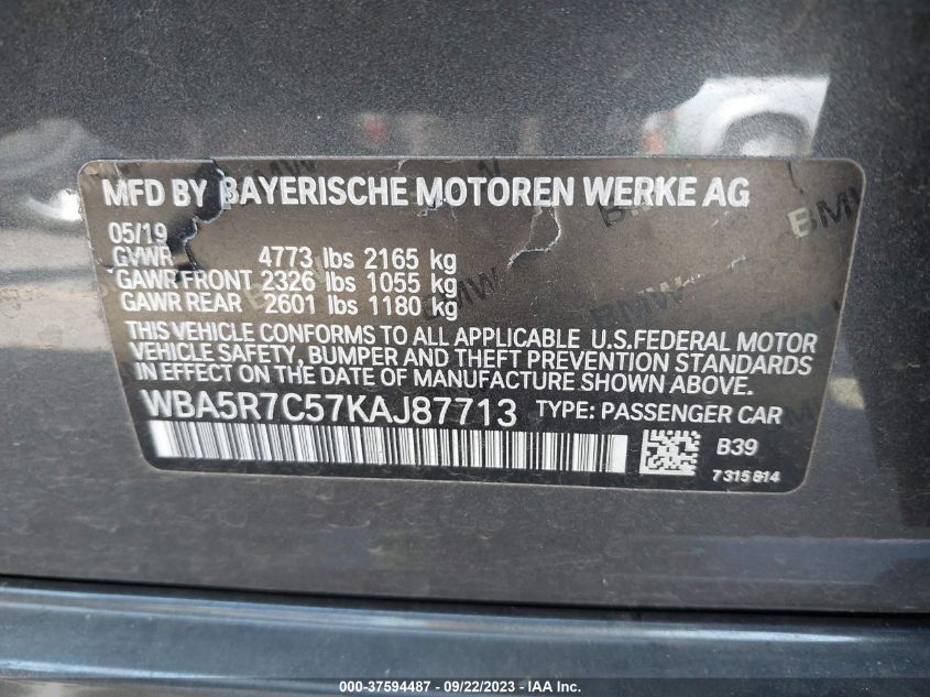 WBA5R7C57KAJ87713 BMW 3 Series 330I XDRIVE 9