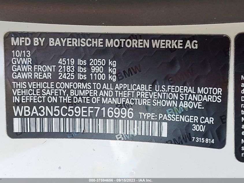 2014 BMW 428I XDRIVE WBA3N5C59EF716996