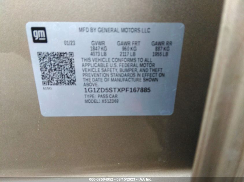 2023 CHEVROLET MALIBU LT - 1G1ZD5STXPF167885
