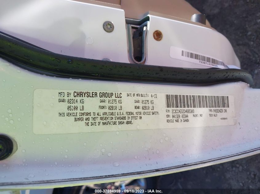 2013 CHRYSLER 300 300C - 2C3CCAEG2DH685303