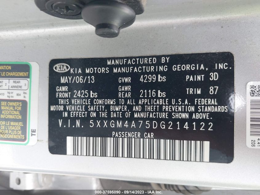 2013 KIA OPTIMA LX - 5XXGM4A75DG214122