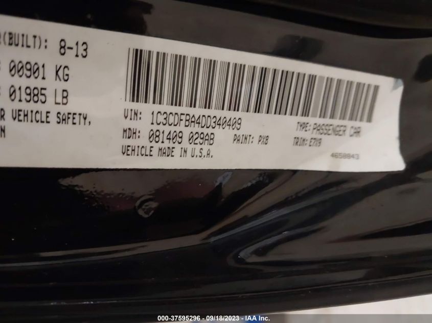 2013 DODGE DART SXT - 1C3CDFBA4DD340409